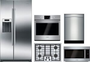 Bosch 300 Series BORECTWODWRH167 5 Piece Kitchen Appliances Package